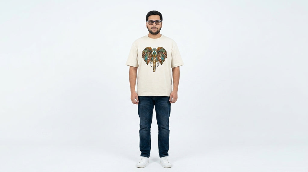 The Artisan Elephant Tee | Cream