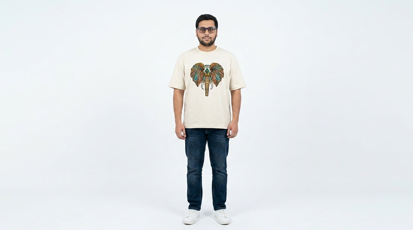 The Artisan Elephant Tee | Cream