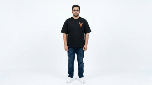The Ember Stag Emblem Tee | Black