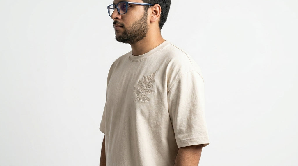 The Botanical Fern Minimalist Tee | Cream